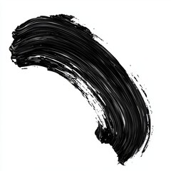 Wall Mural - abstract black paint stroke on white background for creative design and artistic expressions in grap
