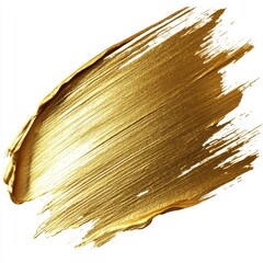 Wall Mural - elegant golden paint stroke on a white background, showcasing vibrant metallic texture for creative 