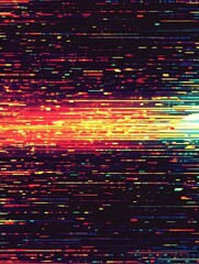 Wall Mural - vibrant and chaotic digital glitch effect with colorful gradient explosion
