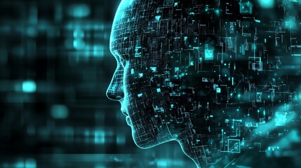 Programmer side view using a computer analyzing real-time cyber threats with AI-powered security software