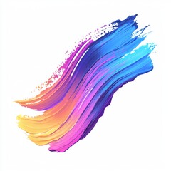 Wall Mural - vibrant and colorful brush stroke abstract art with blending shades of blue, pink, purple, and orang