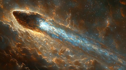 Wall Mural - cosmic trailblazer: a celestial comet streaks through the vast expanse of space, leaving a shimmerin