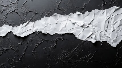 Wall Mural - a simple yet elegant piece of white paper on a deep black background highlighting the contrast and t