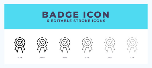 Wall Mural - badge icon. editable stroke line icon vector illustration.