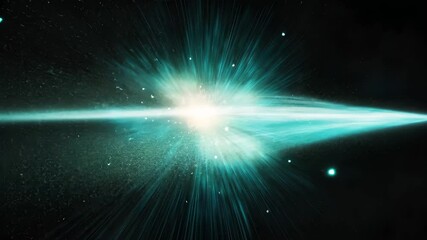 Wall Mural - bright cyan supernova explosion expanding in deep space