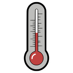 thermometer temperature measurement weather change flat color vector illustration template design