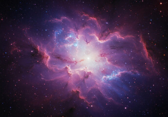 fiery abstract nebula, burning cosmic cloud, generative ai image