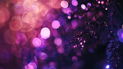 Wall Mural - festive bokeh lights with christmas ornament on a green background