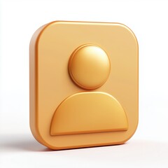 Wall Mural - simple user icon in gold with a stylized form representing a human figure for use in user interface 