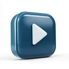 Canvas Print - captivating blue square button featuring a play icon perfect for multimedia interfaces showcasing st