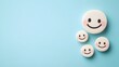 © vanilnilnilla - Smiling Family Icon in Light Blue Background Symbolizing Dental Healthcare