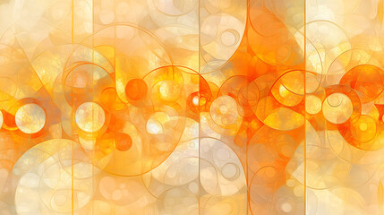 Wall Mural - Luminous Circles Abstract Design in Warm Tones Art Composition with Circular Elements Background