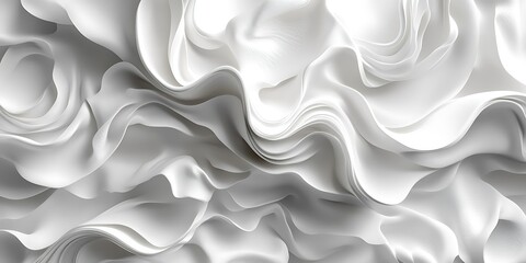 Abstract white flowing waves, background texture, design element