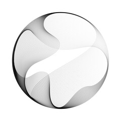 Leinwandbilder - Abstract vector round shape of wavy lines flowing smooth curve black line on transparent background in concept of technology, science, music, modern.