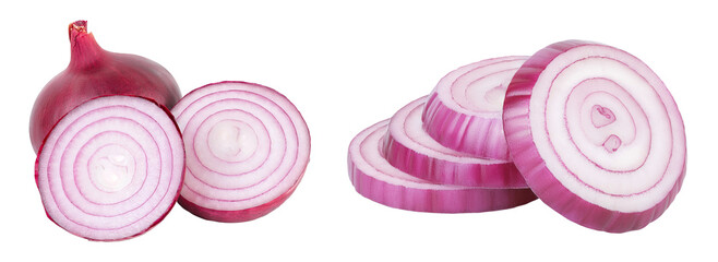 Sticker - Red onion isolated on a white background