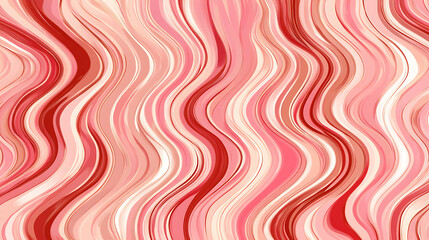 Wall Mural - Red and Pink Wavy Flowing Lines Abstract Design Pattern Texture Background Digital Art Illustration