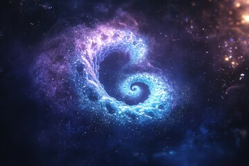 Wall Mural - cosmic spiral in deep space with vibrant swirling nebula and shimmering stars