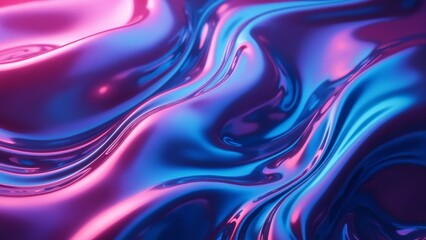 Poster - Vibrant purple and blue abstract art. The fluid shapes and bold colors blend seamlessly