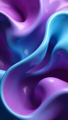 Poster - Vibrant purple and blue abstract art. The fluid shapes and bold colors blend seamlessly
