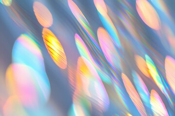 Wall Mural - the image features a neon color gradient, an abstract blurred background, and silver paper with a ho