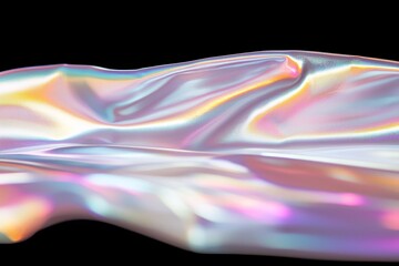 Wall Mural - iridescent pearl and rainbow foil texture create a trendy holographic shimmer background wallpaper