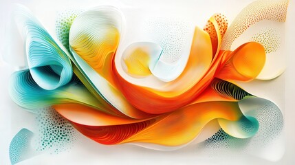 Wall Mural - Abstract Colorful Waves of Fluid Shapes and Tones in Motion