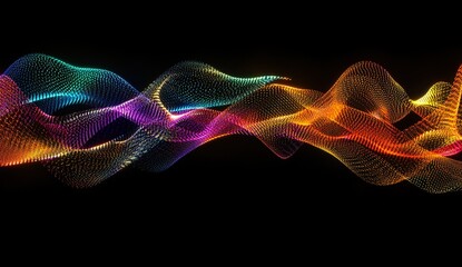 Wall Mural - Colorful Sound Wave Abstract Background
