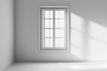 Wall Mural - Interior with window showing light and shadows on the wall