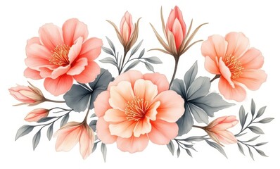 Poster - Beautiful peach blossoms and buds.