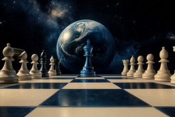 Wall Mural - Cosmic Chess: A Strategic Game of Global Proportions