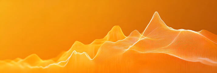 Wall Mural - an image depicting a digital line chart showcasing an upward trend on a bright wide banner - orange 