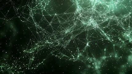 Wall Mural - overhead graphical representation of a complex digital network with interconnected assets displayed 