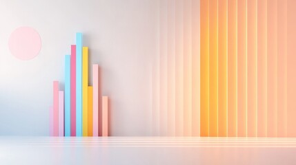 Colorful abstract shapes on minimalist background modern design studio