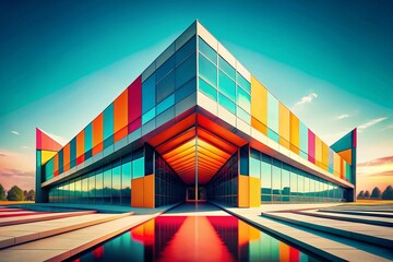 Wall Mural - panoramic minimalist geometric pattern: bold shapes & clean lines abstract background