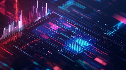 A vibrant digital advertisement for an AI-powered investment assistant. digital