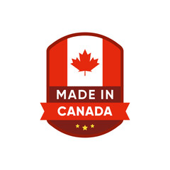 Wall Mural - Made in Canada Badge sign vector design