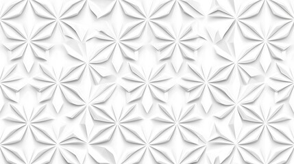 Wall Mural - Elegant 3D white floral pattern, seamless background, perfect for creative designs