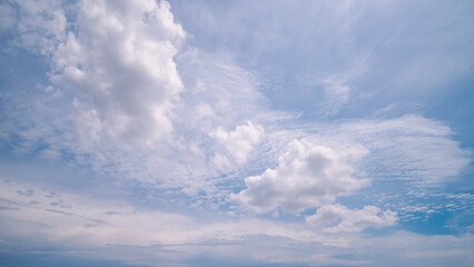 Wall Mural - clear blue sky background,clouds with background, blue sky background with tiny clouds. white fluffy