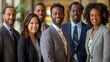 © IMG visuals AI - Smiling multicultural business team in office portrait image. Cheerful professionals in suits, blazers picture photorealistic photography. Organizational culture concept photo realistic