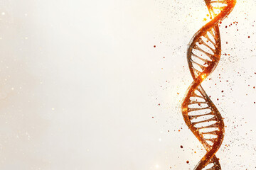 Poster - A minimalistic background showcasing the DNAâ€™s elegant looping form in bright gold, accompanied