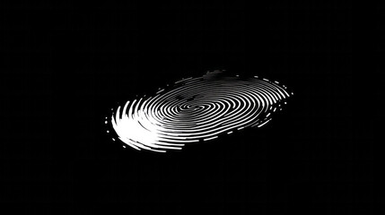 Poster - A crisp, wireframe-style fingerprint front and center, pulses of digital info traveling across a