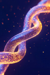 Poster - A dynamic view of transparent molecular chains expanding and retracting, each bond pulsing with