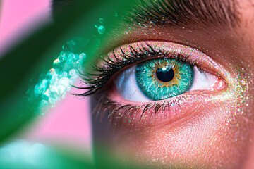 Fototapete - A unique composition focusing on the interplay of light across the iris, with the pupilâ€™s