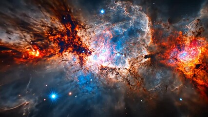 Wall Mural - Spectacular cosmic nebula showcasing vibrant colors and swirling gases in the depths of space