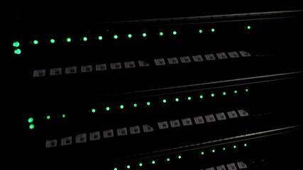 Wall Mural - animation server light beep in room data visual connection racks with telecommunication server room