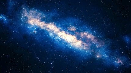Wall Mural - Stunning View of Stars and Milky Way Above Earth Glow at Night from Space Showing Cloud Formations and City Lights, Perfect for Inspirational and Educational Purposes