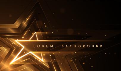 Wall Mural - star shape with golden light effects