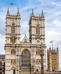 Wall Mural - Westminster Abbey and Victoria tower of UK Parliament in London