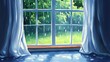 © heinng - Serene Rain Day Window View Soft Light. AI Generated