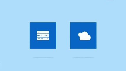 Wall Mural - cloud storage vs server data concept